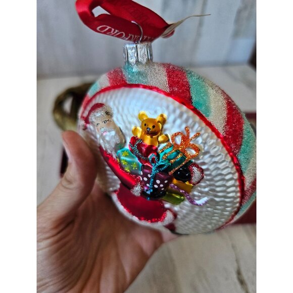 Waterford Santa medallion 3rd RARE glass presents ornament glitter unique heirlo - Picture 3 of 13